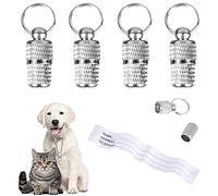 4 Pezzi Medaglietta Cane, Etichetta Identificativa per Animali, Targhetta Cane ID Tag, Etichette per Indirizzo per Cani, Impermeabile, Previeni la Perdita Degli Animali Domestici
