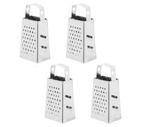 4 Pezzi Mini Affettatrice Formaggio a 4 Lati con Manico | Lame in Acciaio Inox, Taglio e Affettatura per Spezie e Cipolle, Formato Compatto, Argento