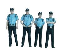 4 pezzi Mini agente di polizia della comunità Figura in resina Persone in