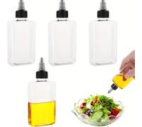 4 pezzi Mini bottiglie a tenuta stagna per olio con tappo a vite, adatte per il campeggio, bottiglie di plastica per salsa di soia 100 ml/2 pezzi,100 ml/1 pz,100 ml/3 pezziPolipropilene
