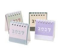 4 Pezzi Mini Calendario da Tavolo 2026-2027 per Ufficio e Studio | Pagine Mensili, Sfogliatura Scorrevole, Supporto Stabile, Carta, per Pianificazione e Controllo Abitudini