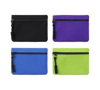 4 pezzi Mini Canvas Purse - Zippered Change Pouch | Compact Fabric Wallet Set, Lightweight Currency Organizer for Commuting Students Travelers Shopping, Key and Card Holder for Backpack or Ha