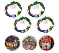 4 pezzi Mini catena luminosa a LED per casa delle bambole, accessori per la casa dei gnomi, catena luminosa colorata con illuminazione natalizia, in miniatura, per la casa dei gnomi, per la casa delle