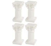 4 Pezzi Mini Colonna Romana in Resina Bianca per Casa in Miniatura | Decorazione Semplice, Design Elegante Realistico, per Microlandscape e Layout Casa, Adatta