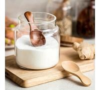 4 pezzi Mini cucchiaini di legno lisci, cucchiaini da 3,15 pollici/8 cm con manico corto per condimenti, gelato, dessert, latte in polvere, tè, articoli da cucina, regalo di Natale, forniture scolasti