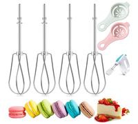 4 Pezzi Mini Fruste Da Cucina Frusta Elettrica Accessori Fruste Cucina Piccole Dotato Di 2 Separatori Di Albume D'Uovo Per Mescolare la Panna,la Miscela di Uova, ecc