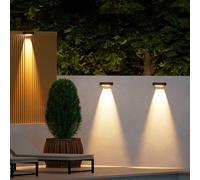 4 pezzi Mini Luci a parete solari, 1 LED/2 LED/3 LED/4 LED, 1000 Lumen Luce Luminosa con Sensore Solare, Si Accendono Automaticamente dal Tramonto all'Alba, Risparmio Energetico, senza fili, Adatto pe