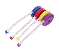 4 Pezzi Mini Nastro Retrattile da Cucito, 1,5m, Rotondo in Plastica | PVC Morbido, Numeri Neri ad Alta Leggibilità, Uso per Tessuti e Borse, Set di 4 Colori Assortiti