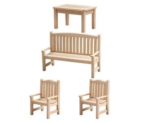 4 pezzi Mini panca da casa Panca da giardino in miniatura Decorazione per sedia