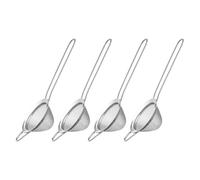 4 Pezzi Mini Setaccio a Cono in Acciaio Inox con Manico