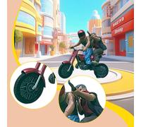 4 Pezzi Miniatura Motociclista Personaggio Micro Biker Moto Architettura Modello