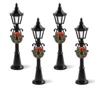 4 Pezzi Modelli di Mini Lampioni Natalizi,Mini Modello di Lampione Stradale,Kit Porta Elfo di Natale,per Casa delle Bambole in Miniatura