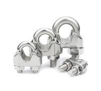 4 pezzi morsetti for cavi in acciaio inossidabile 304 resistenti M3-M8 clip for fune metallica bullone a U fissaggio a sella for filo di acciaio appeso all'ombra della vela(M8(4Pcs))