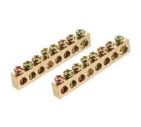 4 Pezzi Morsettiera di Terra in Rame a 8 Fori, Barra Isolata | Base Non , Design a Vite, per Collegamenti Ordinati in Quadro di Distribuzione e Cabina
