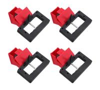 4 Pezzi Morsetto di Blocco per Interruttori Automatici in Plastica Rossa | Struttura a Clip Auto-bloccante, Supporto Etichette su Due Lati, per Manutenzione Industriale e Procedure
