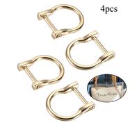 4 pezzi Moschettone a D con vite CRAFTMEMORE, anello a D a forma di U per artigianato in pelle fai-da-te, sostituzione di portafogli, adatto per cinture da 1/2 pollice Lega di zinco