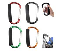 4 pezzi Moschettone Gancio, Gancio per passeggino, Moschettone a Gancio Multiuso, Grandi ganci per passeggino per borse,Gancio Universale Passeggino, adatti per borse della spesa, borse, portafogli