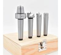 4 pezzi MT1/MT2 for tornio for legno, set di punte coniche for contropunta alesata, utensili for tornio e fresatrice for lavorazione del legno.