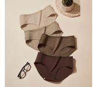 4 pezzi Mutande senza cuciture ad alta elasticità e traspiranti della serie di colori Maillard per donne L,M,S,XL,XS,XXLColore unicoTessuto in maglia