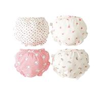 4 Pezzi Mutandine per Neonate e Bambine Copripannolino Cotone Pannolino Bloomer con Balze Pantaloncini Bimba Biancheria Intima Abito da Battesimo Underwear,Slip Senza Cuciture (02-White, 3-4 Years)