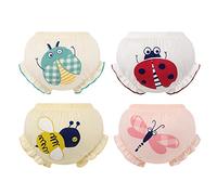 4 Pezzi Mutandine per Neonate e Bambine Copripannolino Cotone Pannolino Bloomer con Balze Pantaloncini Bimba Biancheria Intima Abito da Battesimo Underwear,Slip Senza Cuciture (05-Yellow, 2-3 Years)