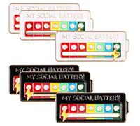 4 Pezzi My Social Battery Pin per Vestiti Borse Cappelli Zaini Piccole