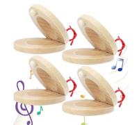 4 Pezzi Nacchere, Nacchere in Legno, Nacchere da Dita,Nacchere Clap, Cembalo, Ritmici in Legno Strumento Musicale a Percussione, Giocattolo Mini Nacchere, Nacchere da Dito in Legno per i Più Bambini