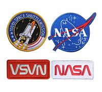 4 pezzi NASA 100TH Space Shuttle Mission tattico Patch, Toppa ricamata da applicare con ferro da stiro o cucitura per giacca giacca Jeans Cap