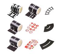 4 pezzi nastro adesivo washi stradale, 5 pezzi, creativo e divertente, nastro adesivo da strada nero per bambini, fai da te, ideale per collage e giocattoli di vialetto, scrapbooking