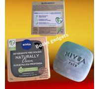 NIVEA VISO DETERGENTE SOLIDO NATURALLY CLEAN SCRUB PULIZIA PROFONDA CARBONE ATTIVO 75 GRAMMI
