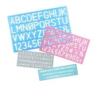 4 Pezzi Normografo,Alfabeto bambini,Normografo lettere grandi,Stencil bambini,Stencil lettere,Stencil lettere in plastica per alfabeto,Per l'artigianato riutilizzabili