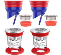4 Pezzi Nucleo Scarico Pavimento Deodorante WISIRENT, 2 Pezzi 35-52mm Anti-Odore Scarico a Pavimento 2 Pezzi 3-55mm Scarico a Pavimento Antiodore, Filtro di Scarico a Pavimento per Cucina e Bagno