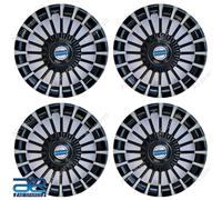 4 Pezzi Nuovi Copricerchi Mozzo Ruota In Plastica Argento Nero 13-14" Universali