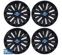 4 Pezzi Nuovi Copricerchi Mozzo Ruota in Plastica Nero 16" Universali Per Auto