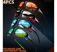 4 pezzi Occhiali da sole da ultra - Design unisex adatti per il pendolarismo , vacanze al mare, feste, fitness, pesca e , anche un articolo per regali di festa, senza batteria