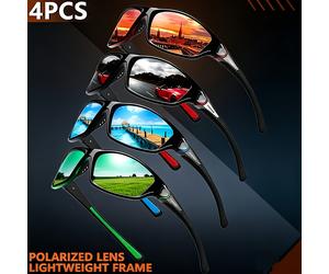 4 pezzi Occhiali da sole da ultra - Design unisex adatti per il pendolarismo , vacanze al mare, feste, fitness, pesca e , anche un articolo per regali di festa, senza batteria