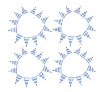 4 Pezzi Oktoberfest Decor Bandierine Triangolari, Carta, Blu Bianco | Giardino e Terrazze, Montaggio Rapido, 2.7m per Stringa, 27.8x18.7cm