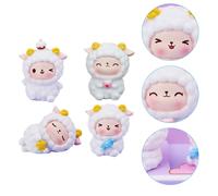 4 pezzi ornamenti di pecora in resina graziosi animali decorazioni per torte