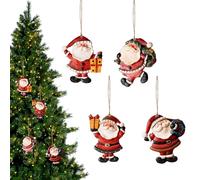 4 Pezzi Ornamenti Natalizi - ciondoli in Resina Babbo e Pupazzo di Neve Decorazioni da Appendere per Albero di Natale, Ideali per la Decorazione della casa, Feste e per celebrare