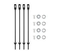 4 pezzi paletti in metallo supporto in metallo con vite, 43 cm picchetti per il montaggio di cartelli da giardino, tenda, piante rampicanti (nero X4)