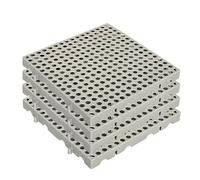 4 Pezzi Pallet In Plastica Impilabili E Resistenti All'Umidità, Pallet Da Pavimento Leggeri Con Griglia Traspirante Per Supermercati, Ristoranti, Negozi, Magazzini, Cantine(Gray,50x50x3cm/20x20x1.2")