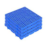 4 Pezzi Pallet In Plastica Impilabili E Resistenti All'Umidità, Pallet Da Pavimento Leggeri Con Griglia Traspirante Per Supermercati, Ristoranti, Negozi, Magazzini, Cantine(Blue,30x30x3cm/12x12x1.2")