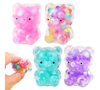 4 Pezzi Palline antistress, Pallina Giocattoli Antistress, AntiStress Squeeze Toy, Palline Antistress da Impastare, Giocattoli da Decompressione Palline, Balles Antistress Bambini Adulti (Orso)