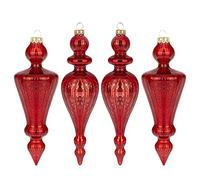 4 pezzi palline di natale vetro rosso palla di vetro rosse ciondoli e pendenti palline ornamento di mercurio deocro natalizio Appendiabiti Decorazioni natalizie Addobbi (Rosso 4)