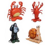 4 Pezzi Palloncini Animali, Palloncini in foil Animali Giungla, Palloncini con Animali Marini, Palloncini in Foil a Forma di Lumaca, Aragosta, Gorilla e Granchio per la Festa di Compleanno