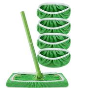 4 Pezzi Panni Riutilizzabili per Swiffer Sweeper Mop, Panno Mocio di Ricambio Microfibra, Straccio Lavapavimenti per Uso Umido e Secco, Panni Lavapavimenti, per Tutti I Tipi Di Pavimento, 25.4X11.5cm