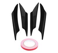 4 pezzi paraurti anteriore auto parabrezza spoiler pinne canestri kit trim universale ABS in fibra di carbonio car body anteriore paraurti splitter pinne con nastro adesivo(Black)