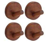 4 Pezzi Parete Ganci Appendiabiti in Legno, Gancio a Muro Autoadesiva per Appendere Cappotti, Giacche, Cappelli, Borse Bagno Spogliatoio Camera da Letto Cucina Decorazione