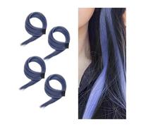 4 Pezzi Parrucche Tinte For Le Orecchie Con Clip In Extension For Capelli Senza Cuciture For Donne Lunghe E Lisce Monocolore For Feste Comode E Pratiche(Deep blue)
