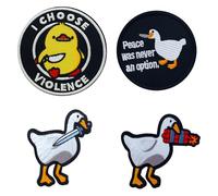 4 Pezzi patch, Divertenti Carino, Divertente anatra tattica, Duck Militare anatre oche Cute Duck Bite Knife patch per zaini, giacche, jeans
